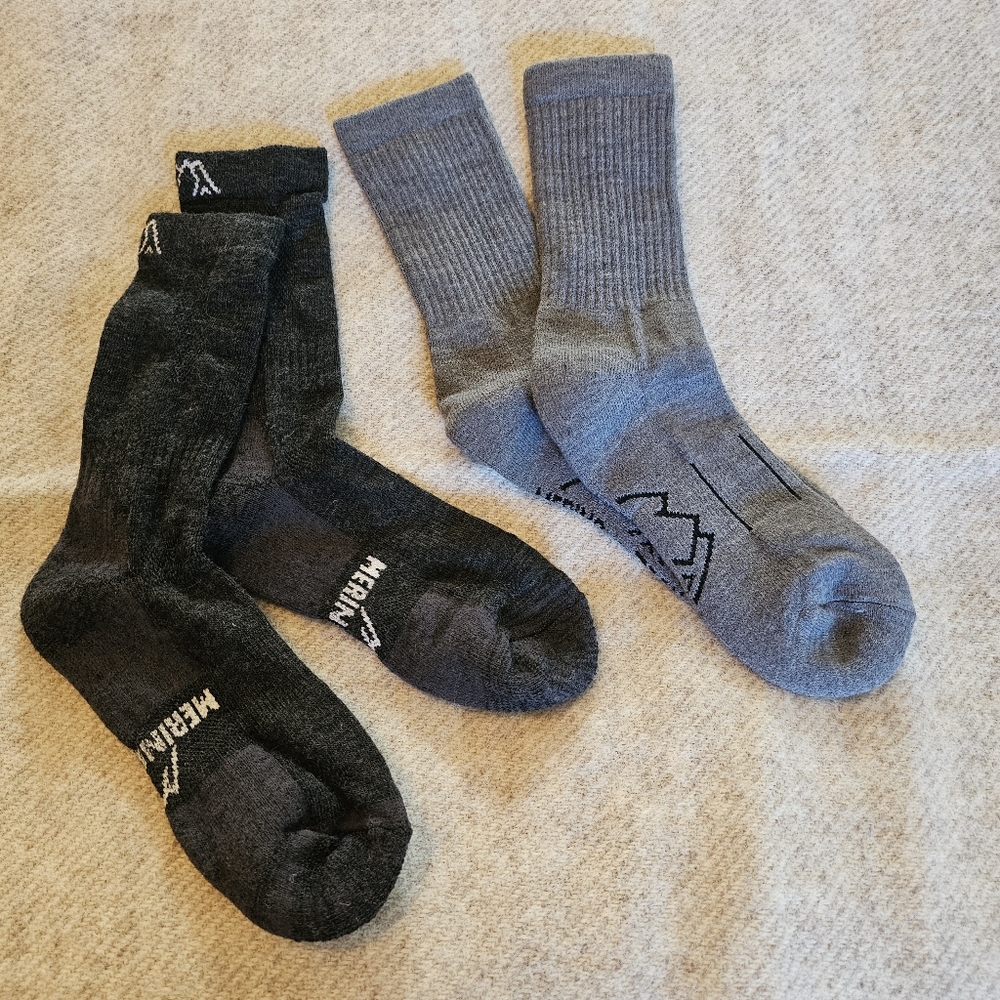 NWOT Unisex Merino Tech Wool Hiking Socks - 2 Pair